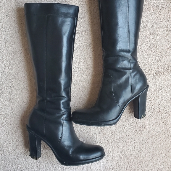 tommy hilfiger black knee high boots